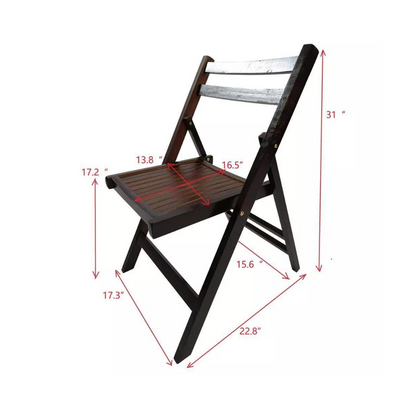 Set of 4 Cherry Wood Folding Chairs