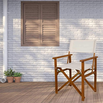 Set of 2 Wooden Director Chairs with Canvas Seats