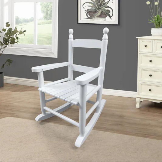 Indoor Outdoor Kids' White Rocking Chair