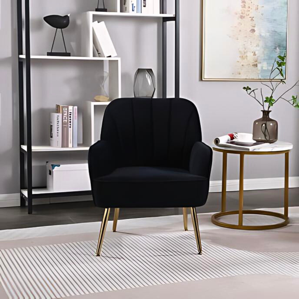 Modern Mid Century Chair velvet Sherpa Armchair for Living Room Bedroom Office Easy Assemble