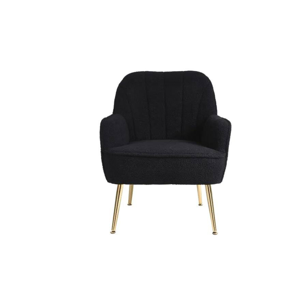 Modern Mid Century Chair velvet Sherpa Armchair for Living Room Bedroom Office Easy Assemble