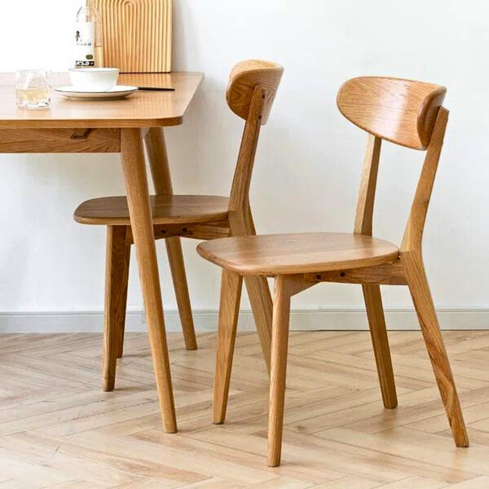 Premium Oak Wooden Dining Chair with Natural Finish