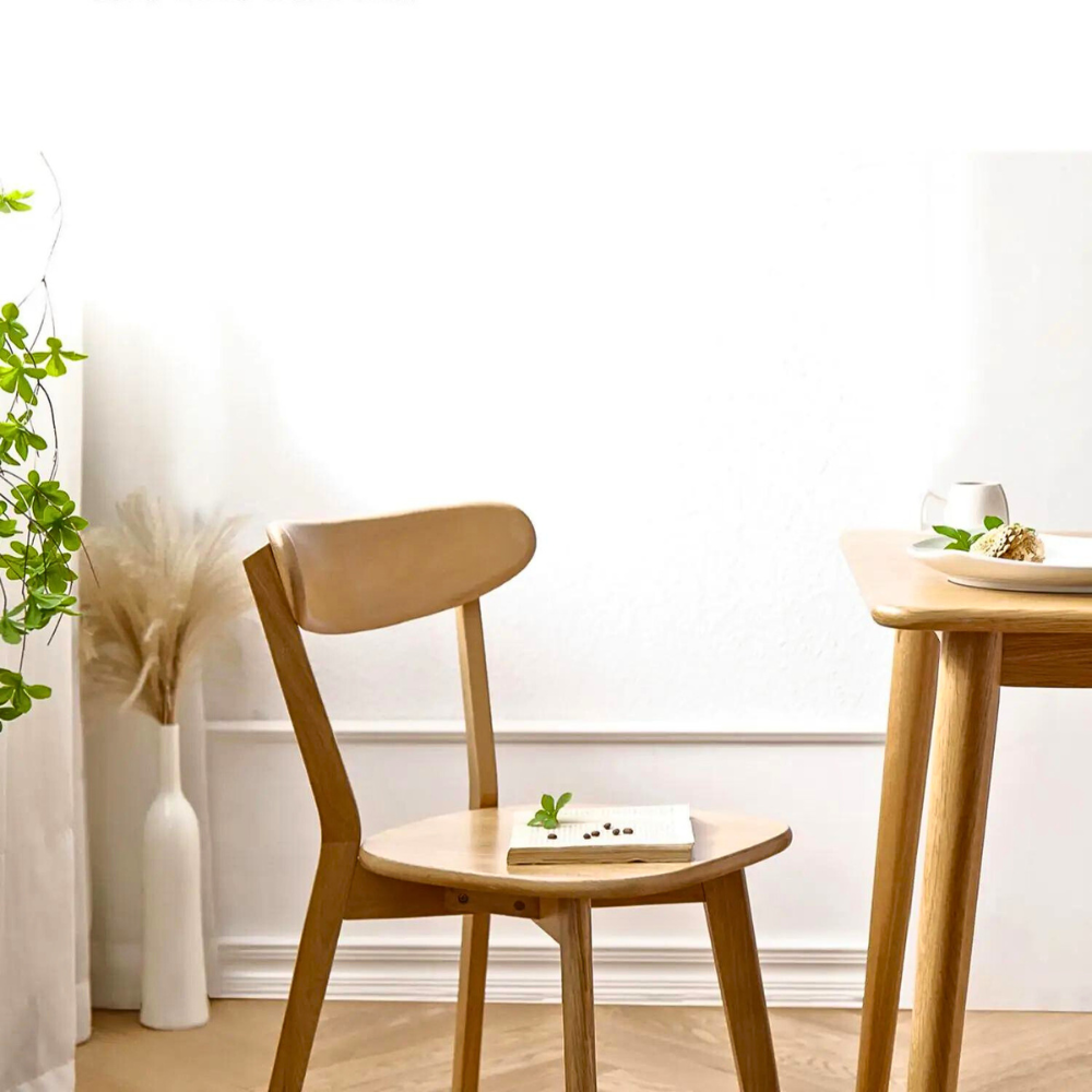 Premium Oak Wooden Dining Chair with Natural Finish