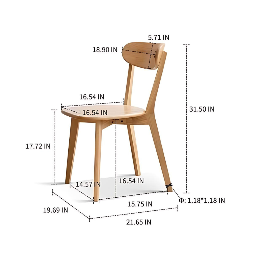 Premium Oak Wooden Dining Chair with Natural Finish
