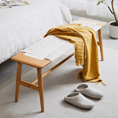 Modern Natural Oak Wood Dining Bench for Elegant Room Décor