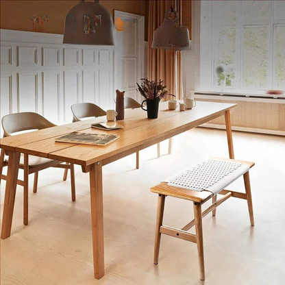 Modern Natural Oak Wood Dining Bench for Elegant Room Décor