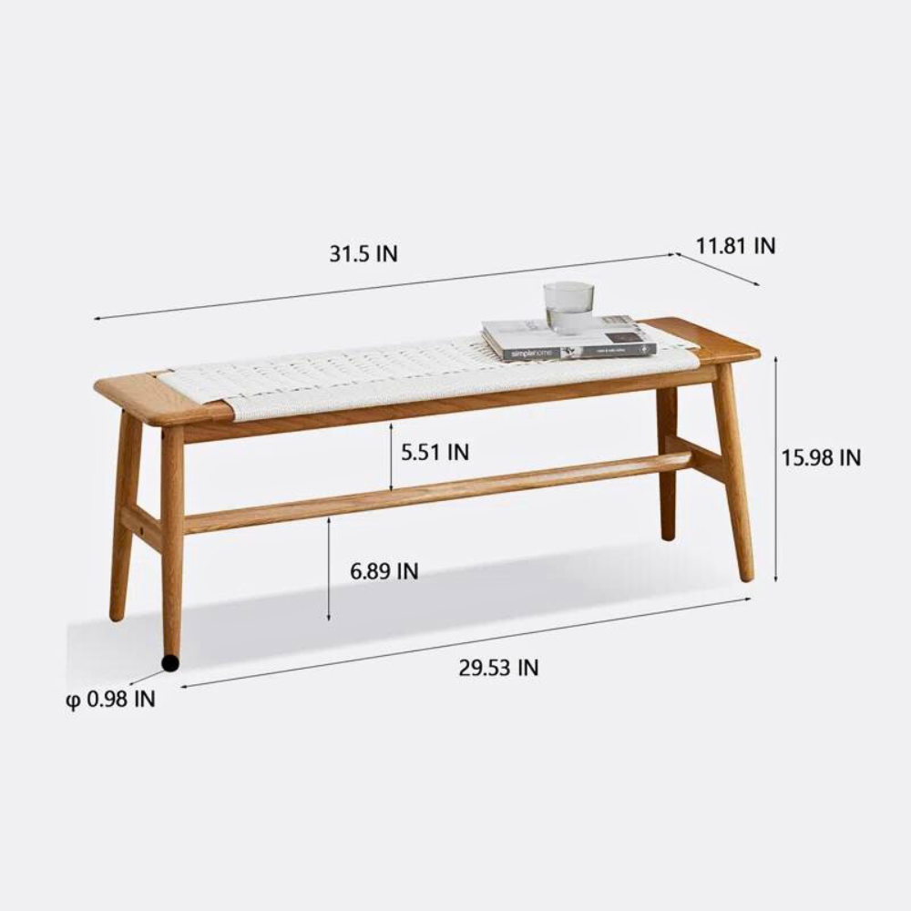 Modern Natural Oak Wood Dining Bench for Elegant Room Décor