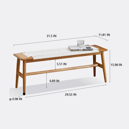Modern Natural Oak Wood Dining Bench for Elegant Room Décor
