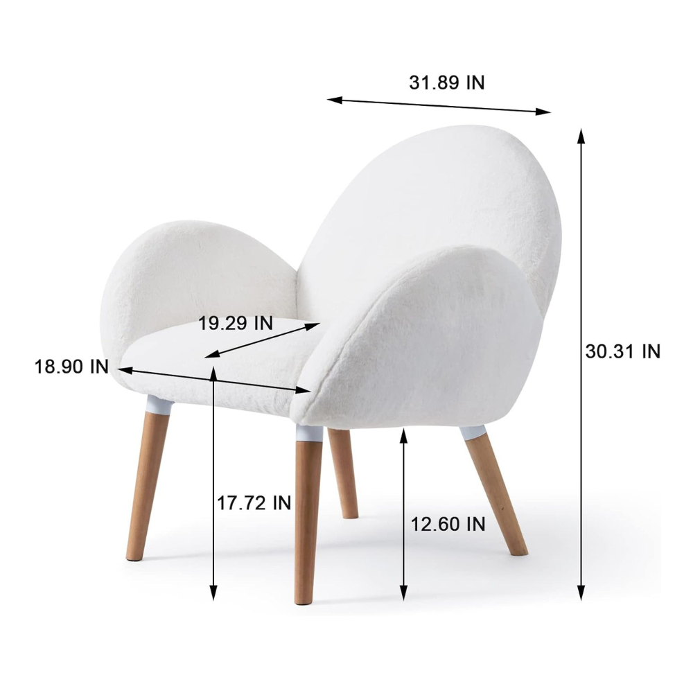 Stylish Beech Wood and Imitation Lamb Fabric Sofa Chair