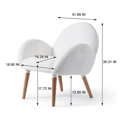 Stylish Beech Wood and Imitation Lamb Fabric Sofa Chair
