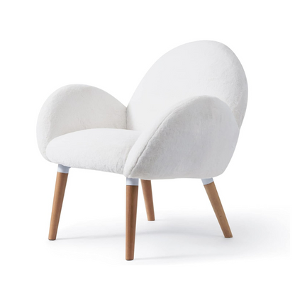Stylish Beech Wood and Imitation Lamb Fabric Sofa Chair