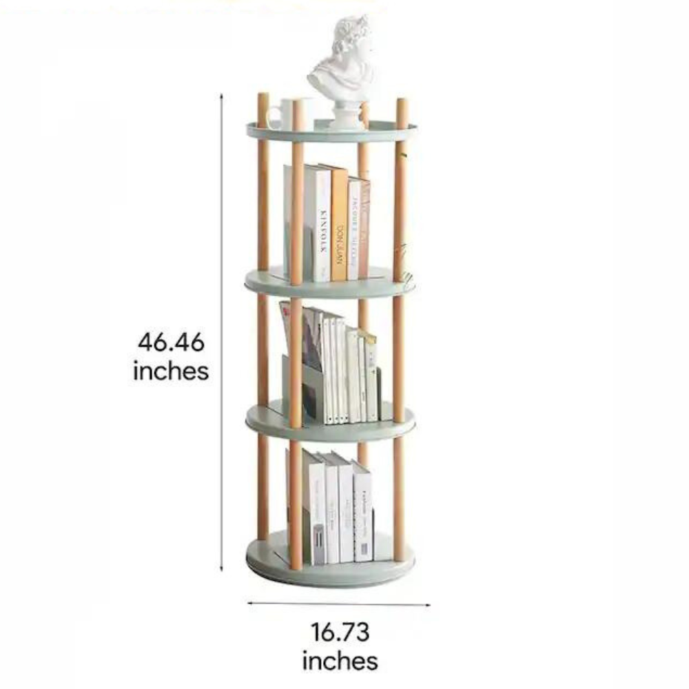 360° Rotating Bookshelf with Large-Capacity Storage
