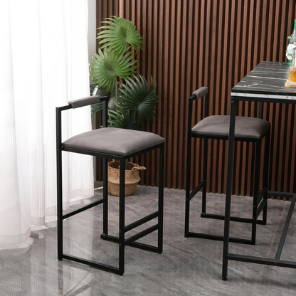 Set of 2 Modern Counter Height Barstools with Armless Design