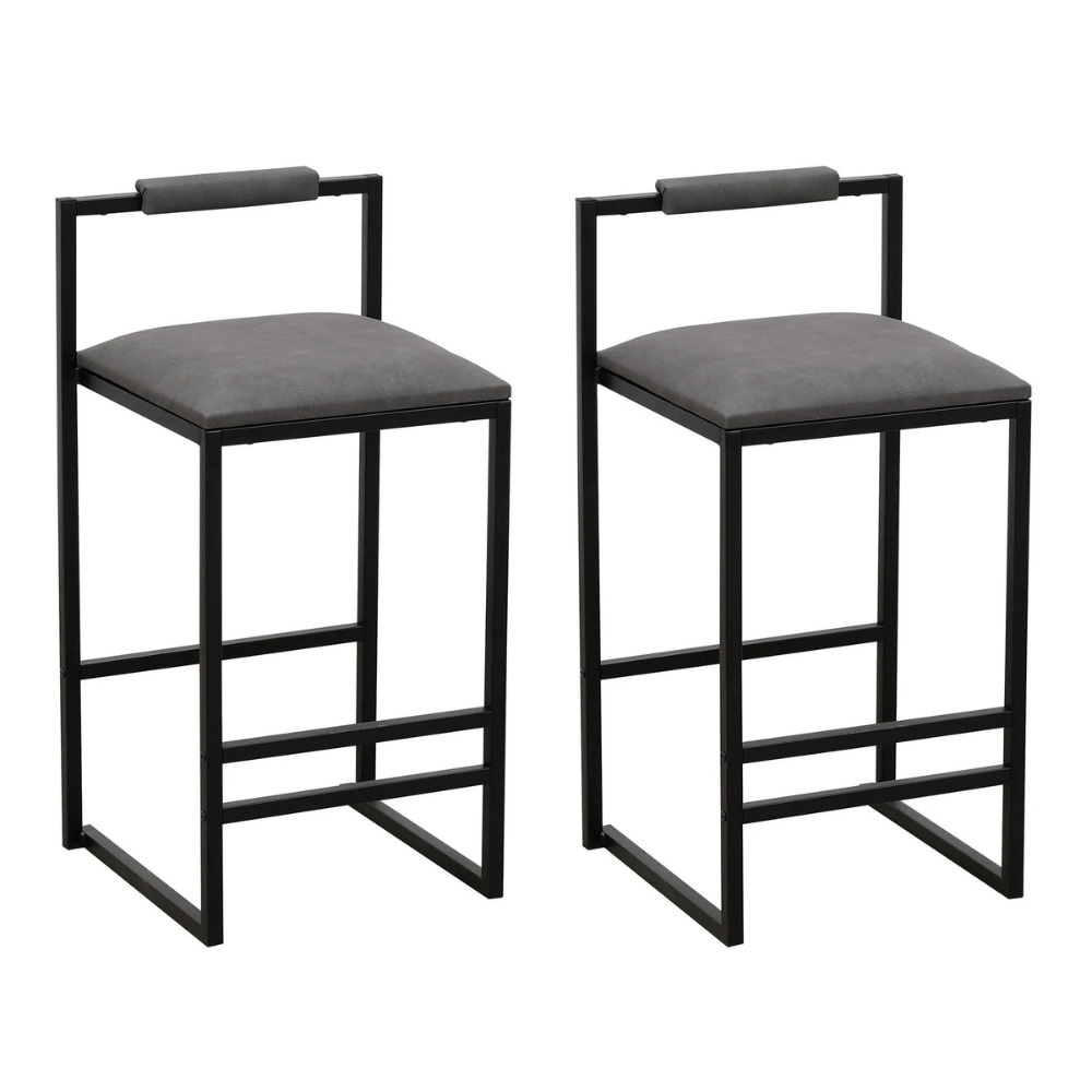Set of 2 Modern Counter Height Barstools with Armless Design