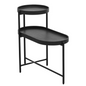 2-Tier Black Side Table with Storage