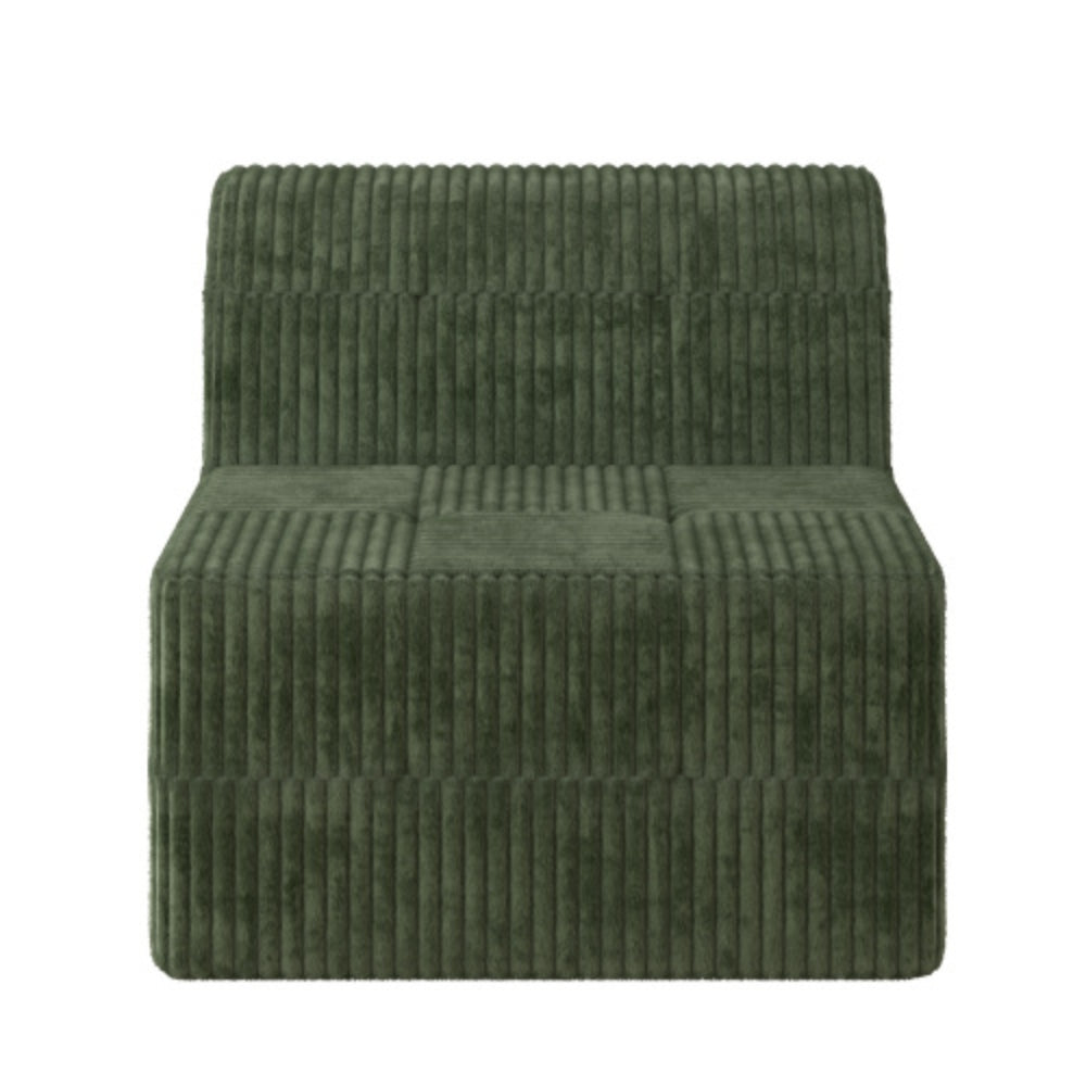 Green Compressed Sectional Sofa with Modern Minimalist Style