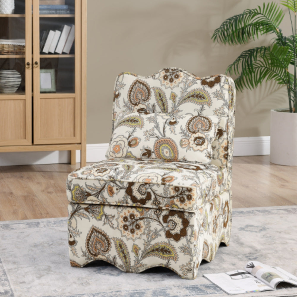 Flannel Dining Chair with Soft Seat Cushion and Backrest