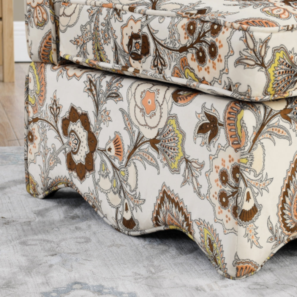 Flannel Dining Chair with Soft Seat Cushion and Backrest