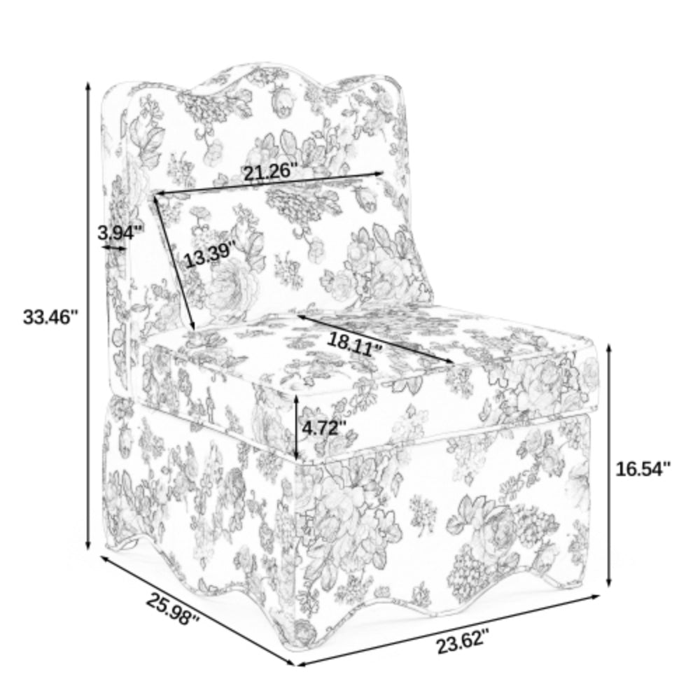Flannel Dining Chair with Soft Seat Cushion and Backrest
