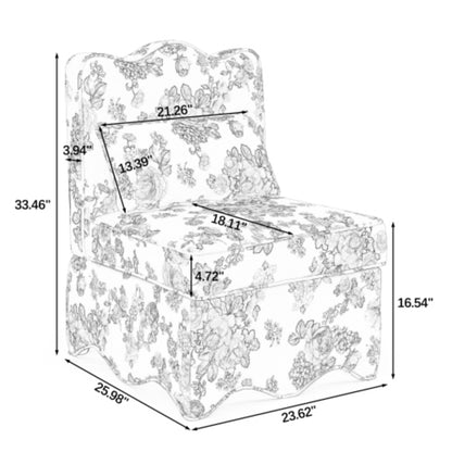 Single Flannel Dining Chair with Soft Cushion and Backrest