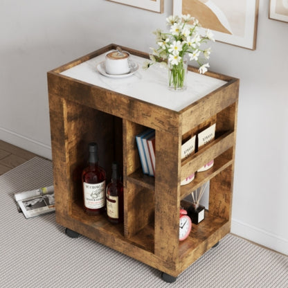 Mid Century Modern Movable Side Cabinet for Sofa