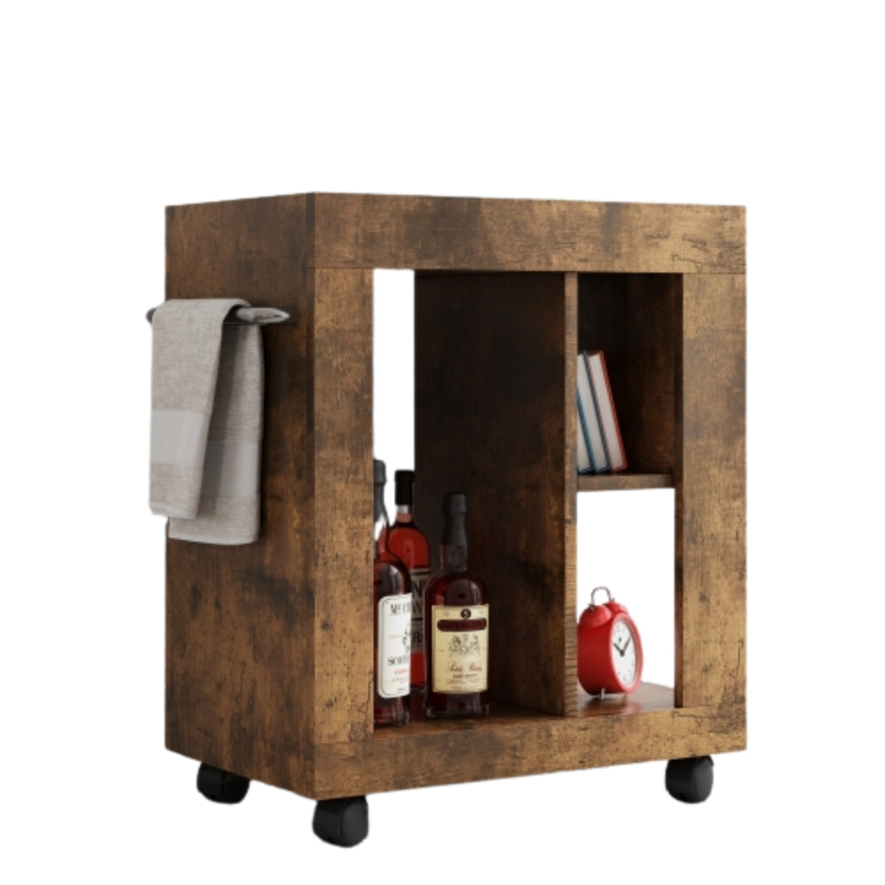 Mid Century Modern Movable Side Cabinet for Sofa