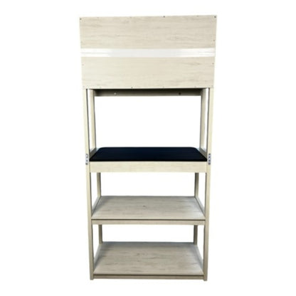 5 Tier White and Black Bakers Rack for Kitchen with Storage and Coffee Bar