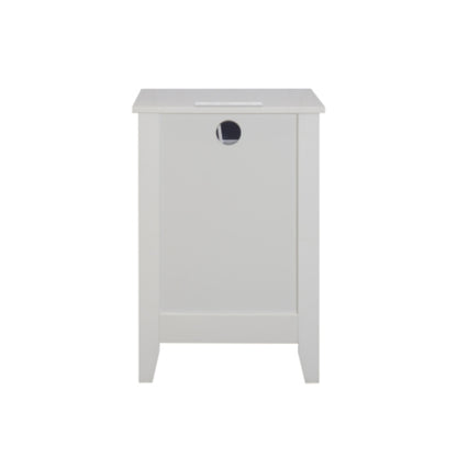Modern 3 Tier White Drawers Nightstand with Charging Station USB Ports and Power Outlets