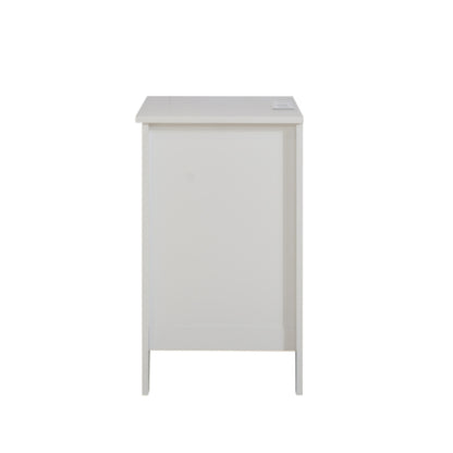 Modern 3 Tier White Drawers Nightstand with Charging Station USB Ports and Power Outlets