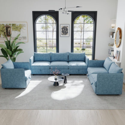 Blue Modular Sofa Side Armrests for Sectional Couch