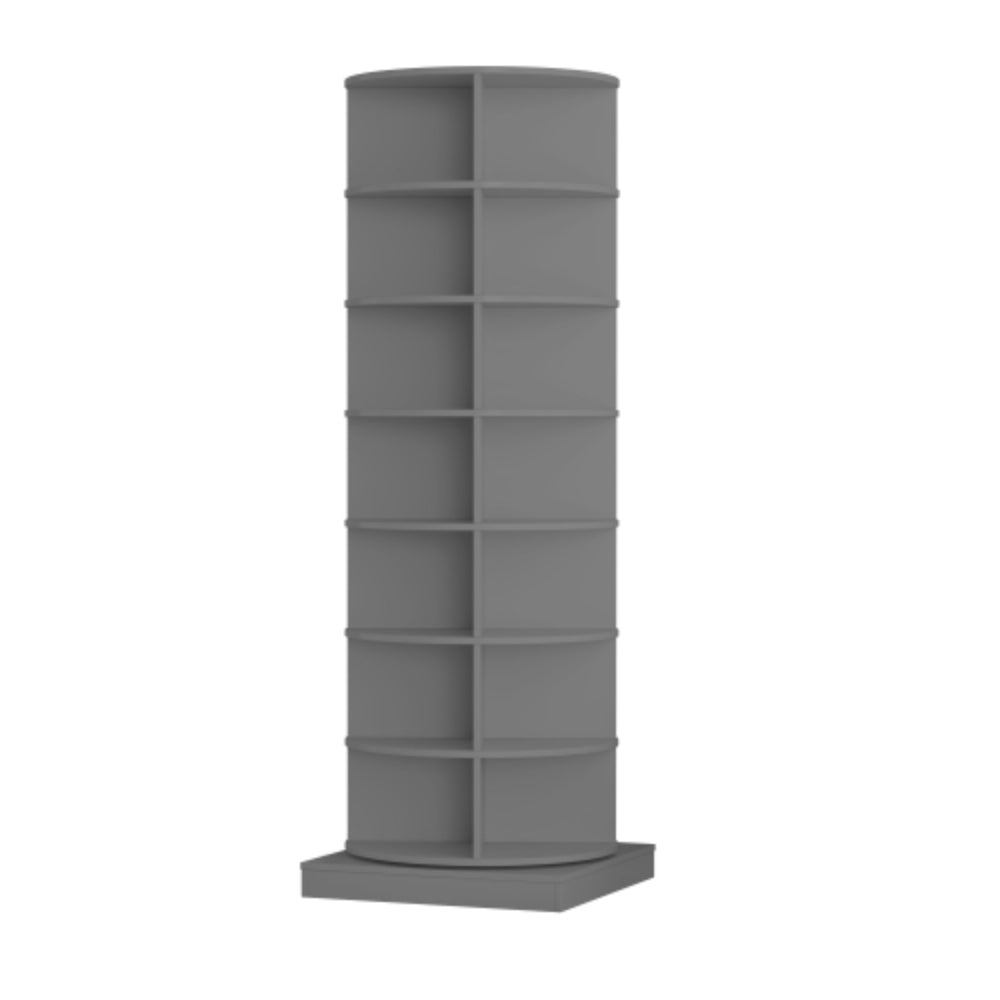 360 Degree Rotating Shoe Cabinet Grey Finish