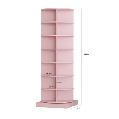 360 Degree Pink Rotating Shoe Cabinet  with 7 Layers
