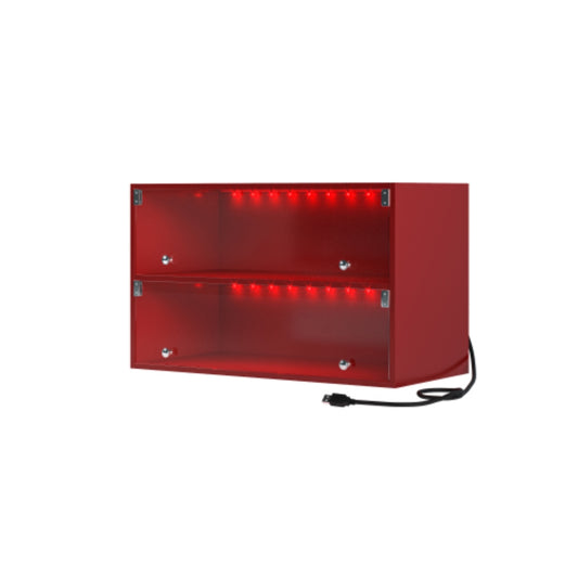 Red Glass Door Shoe Box with RGB LED Light