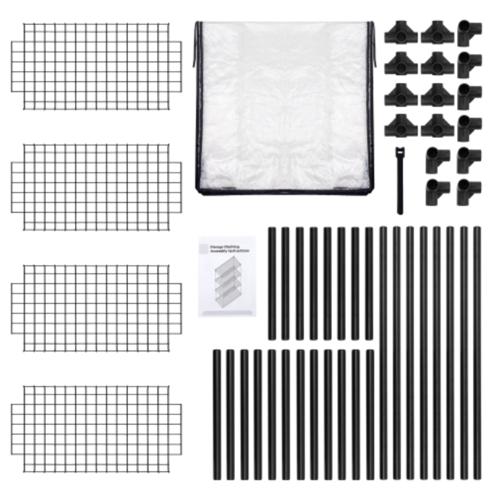 4 Tier Wire Rack with Cover 1 Pack