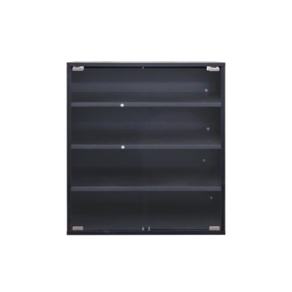 4 Tier RGB LED Shoe Box with Glass Door in Black