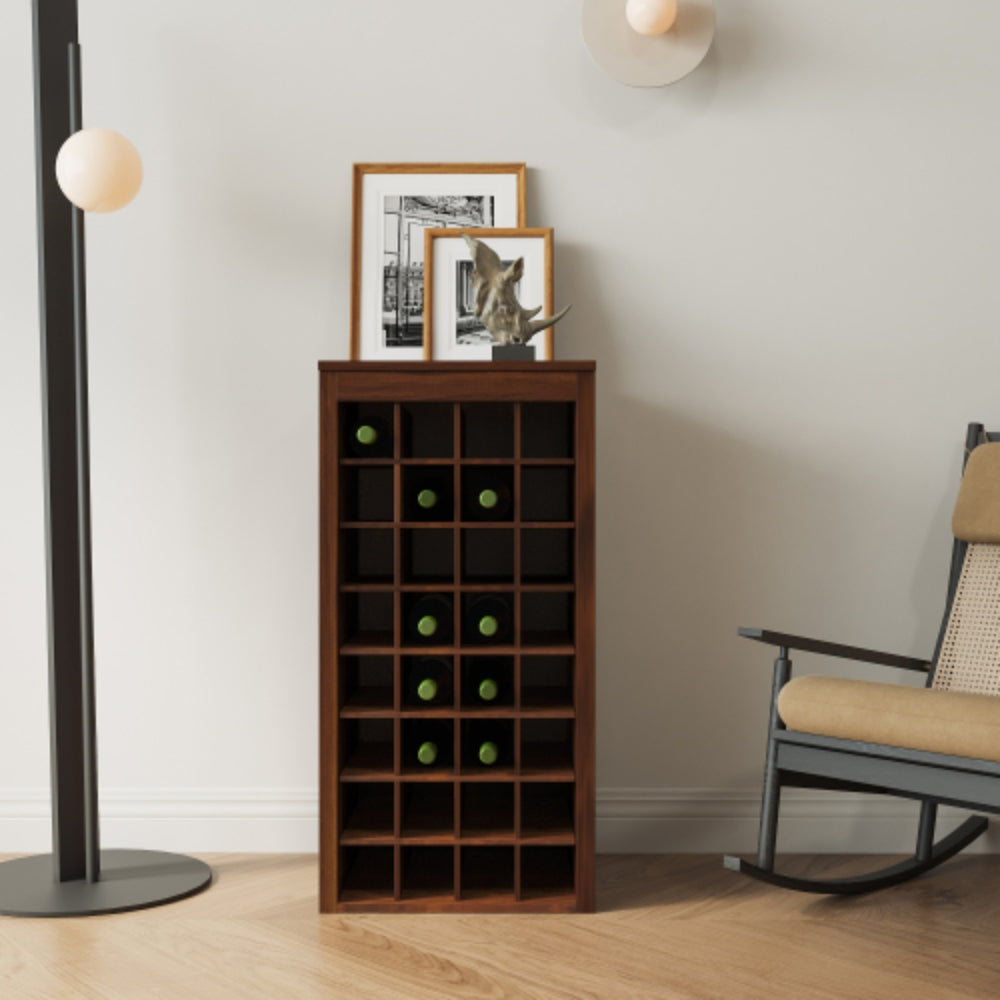 Modern Brown Walnut Wine Bar Cabinet