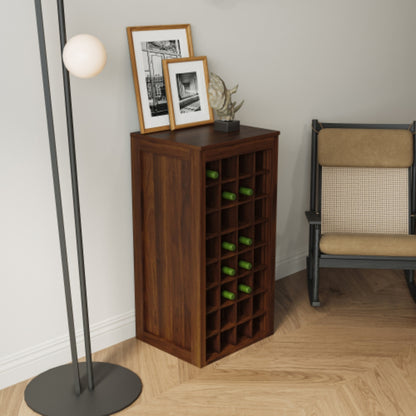 Modern Brown Walnut Wine Bar Cabinet