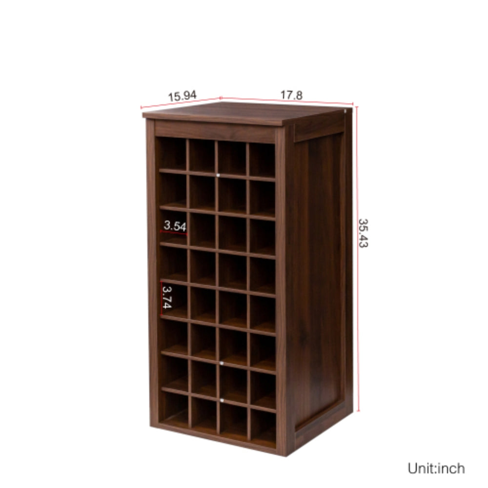 Modern Brown Walnut Wine Bar Cabinet