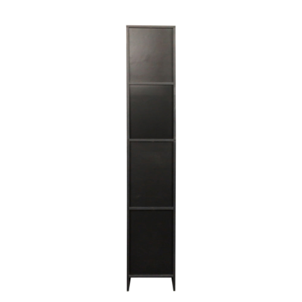 Modern Black Freestanding Cabinet with Adjustable Shelves and Two Doors