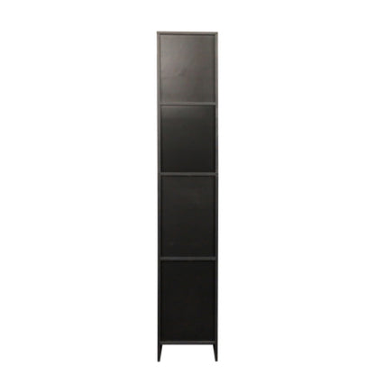 Modern Black Freestanding Cabinet with Adjustable Shelves and Two Doors