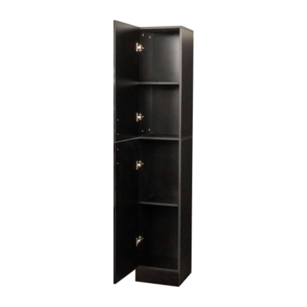 Modern Black Freestanding Cabinet with Adjustable Shelves and Two Doors