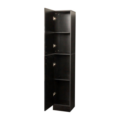 Modern Black Freestanding Cabinet with Adjustable Shelves and Two Doors