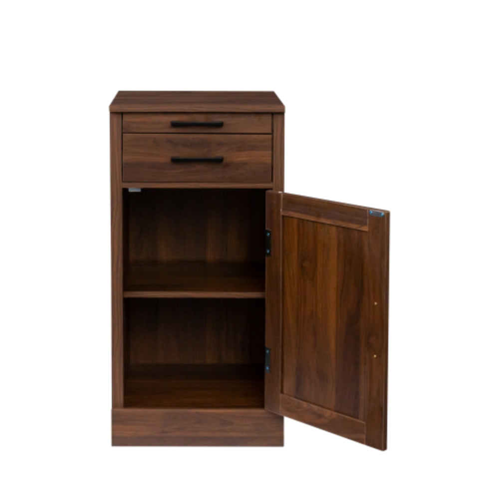Stylish Brown Walnut Modular Wine Bar Cabinet with Hutch