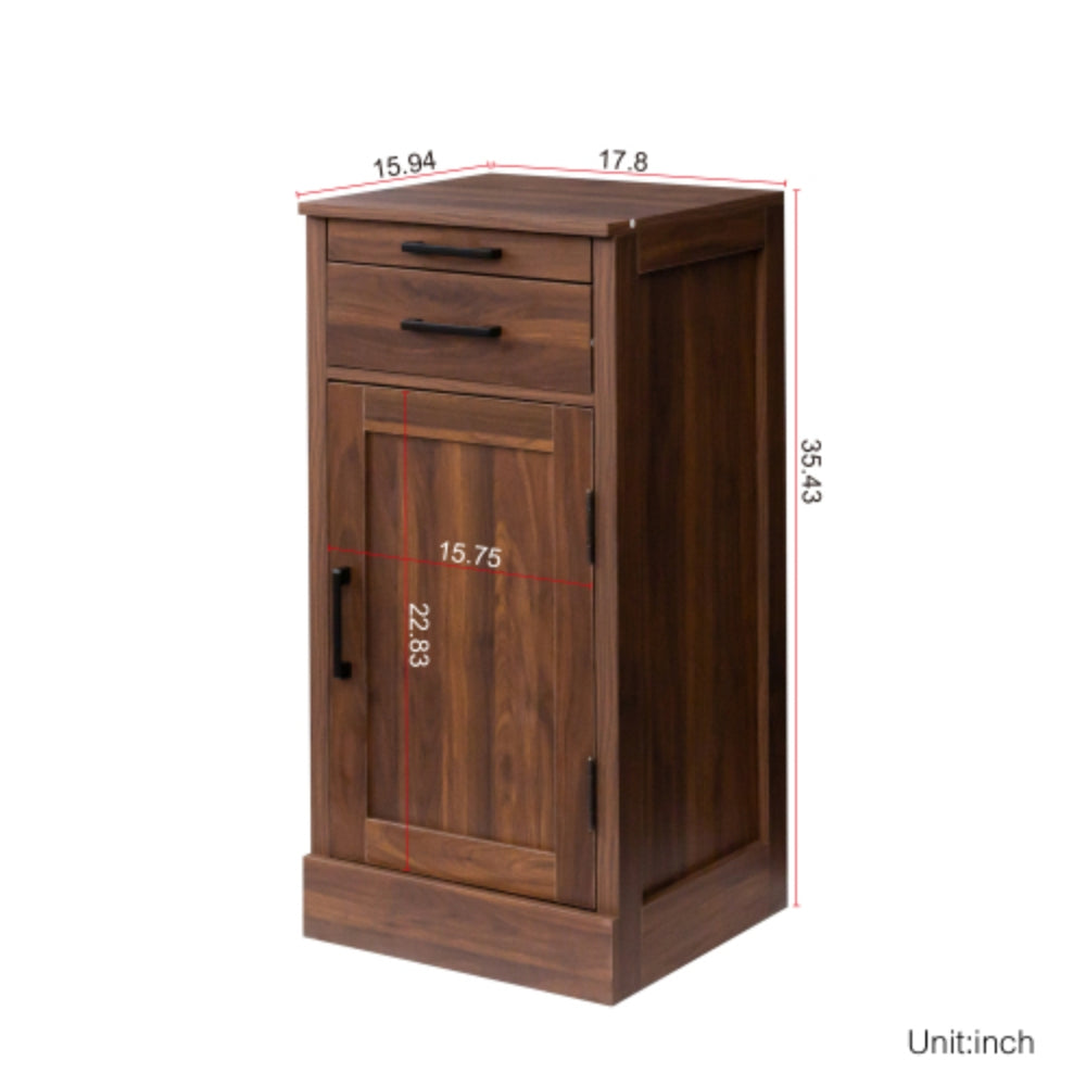Stylish Brown Walnut Modular Wine Bar Cabinet with Hutch