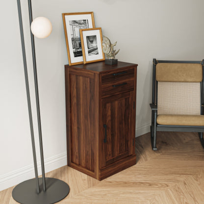 Stylish Brown Walnut Modular Wine Bar Cabinet with Hutch