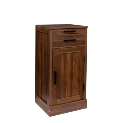 Stylish Brown Walnut Modular Wine Bar Cabinet with Hutch
