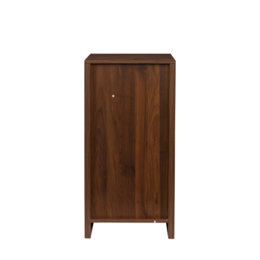 Stylish Brown Walnut Modular Wine Bar Cabinet with Hutch