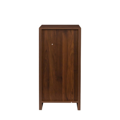 Stylish Brown Walnut Modular Wine Bar Cabinet with Hutch