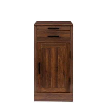Stylish Brown Walnut Modular Wine Bar Cabinet with Hutch