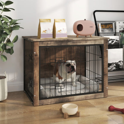 Medium Wooden Dog Crate with Double Doors